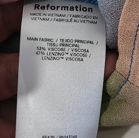 Reformation Noha Multicolor Abstract Mini Dress - Size 4. New with tags - Picture 6 of 9